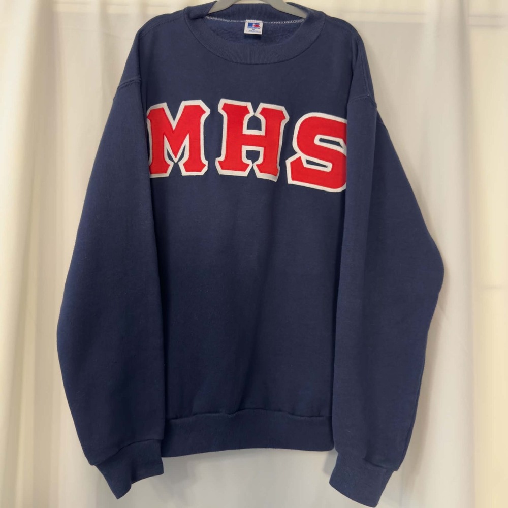 Russell Athletic Size M Navy Drum Major Sweatshirt USA Made Vintage Collegiate